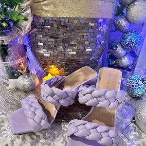 BCBGeneration Lilac Braided Heels – Size 5.5 – 3.5” Block Heel